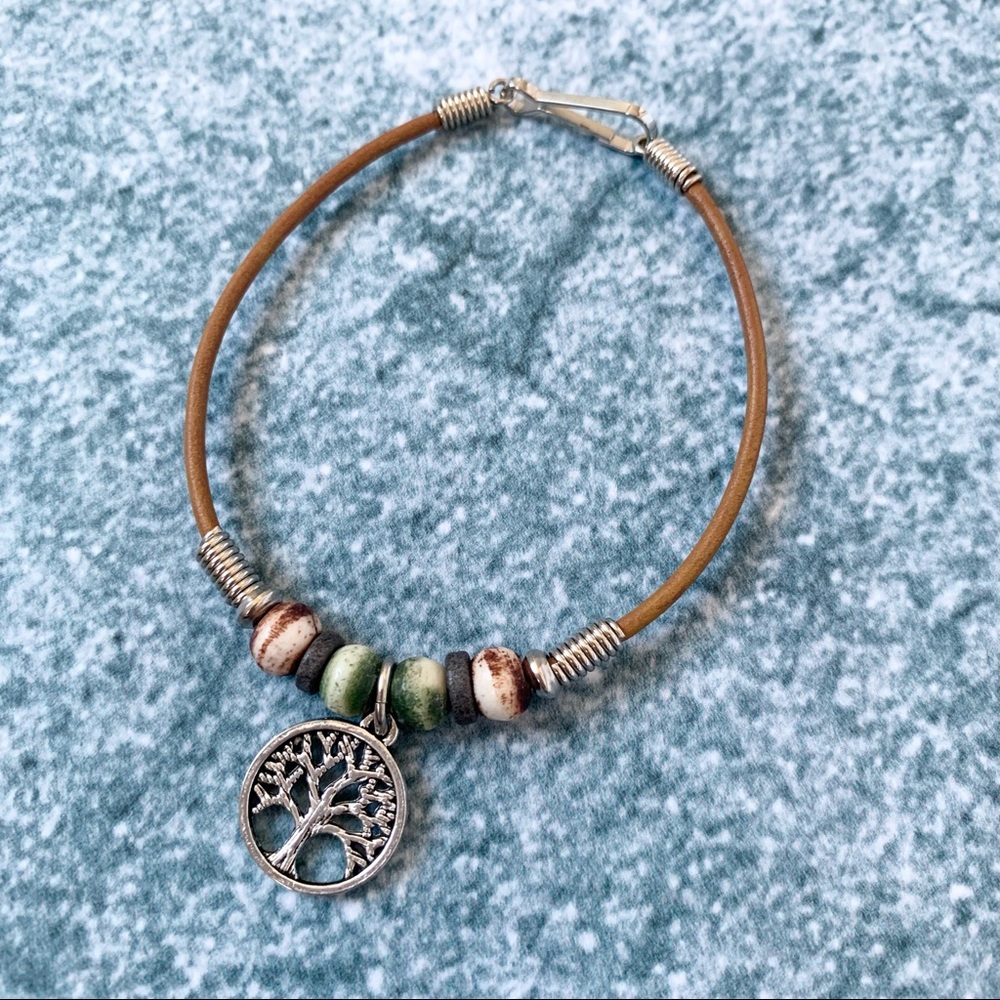 Living Tree Charm Rope Bracelet.